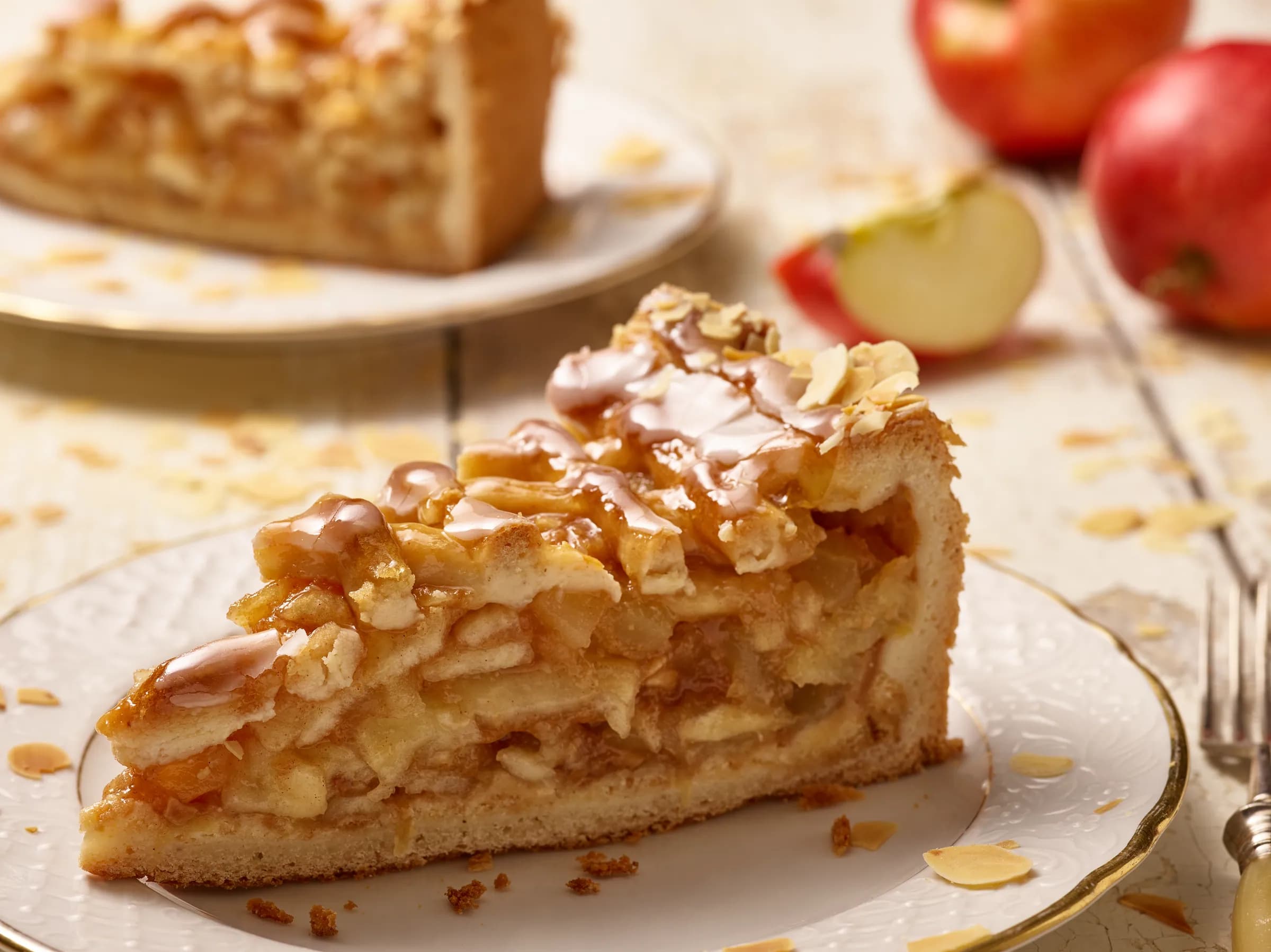 Gedeckter Apfelkuchen