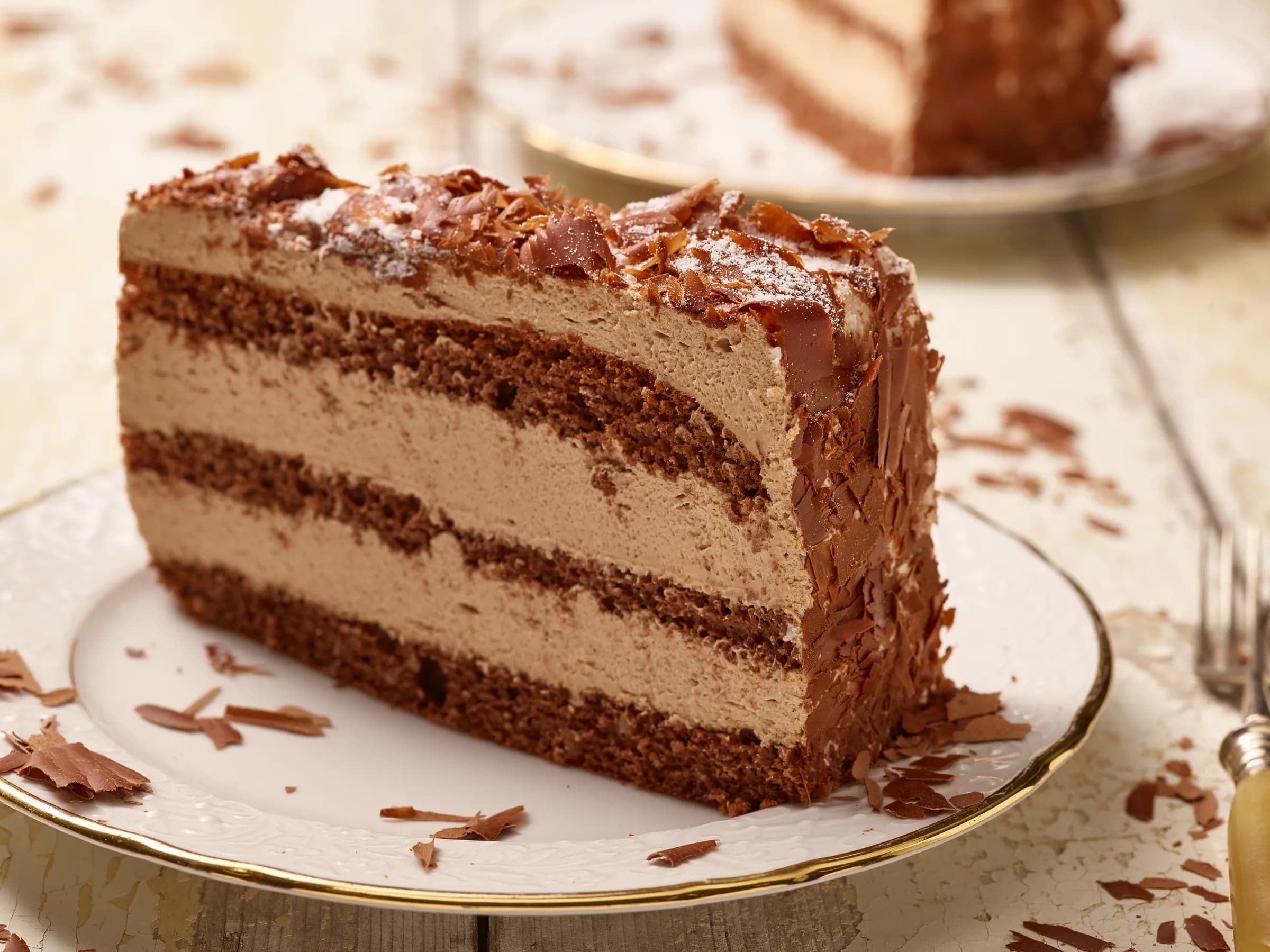 Schokosahnetorte mit Schokospänen
